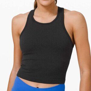 Lululemon Ebb to Street Cropped Racerback Tank Top in Black